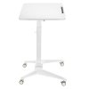 Mobilne biurko stolik na laptop Maclean, białe, pneumatyczna regulacja wysokości, 80x52cm, 8kg max, 109cm wys, MC-453W