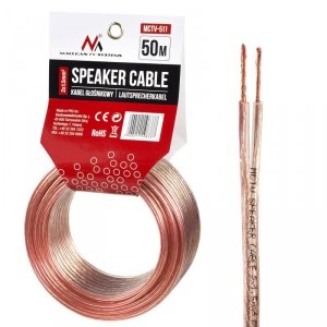 Kabel Maclean, Głośnikowy, Transparent PVC, 2*1.5mm2 / 48*0.20CCA 3,5*7,0mm, 50m, MCTV-511
