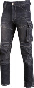Spodnie jeansowe czarne stretch ze wzmocn., xl, ce, lahti