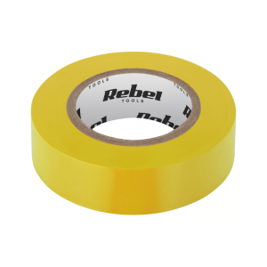 Taśma izolacyjna klejąca REBEL (0,13 mm x 19 mm x 20 yd) żółta