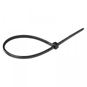 Opaska kablowa, kolor czarny, odporna na UV, szerokość 2,5mm, długość 100mm, 100 sztuk.