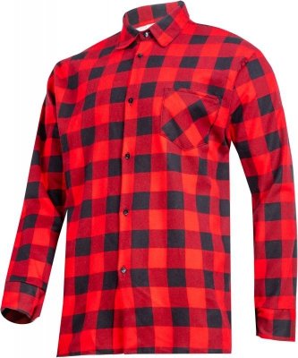 LPKF1XL Koszula flanelowa w kratę, czerwona, H:182-188, C:108-112, XL