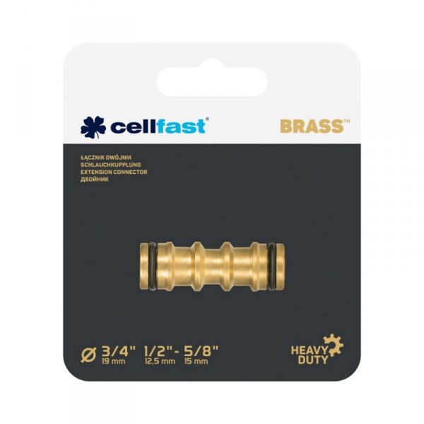 Łącznik dwójnik Cellfast Brass mosiądz