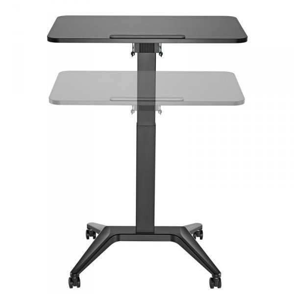 Mobilne biurko stolik na laptop Maclean, czarne, pneumatyczna regulacja wysokości, 80x52cm, 8kg max, 109cm wys, MC-453B