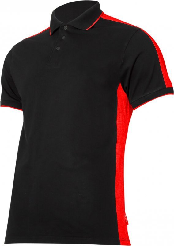 Koszulka polo  190g/m2, czarno-czerwona, "m", ce, lahti