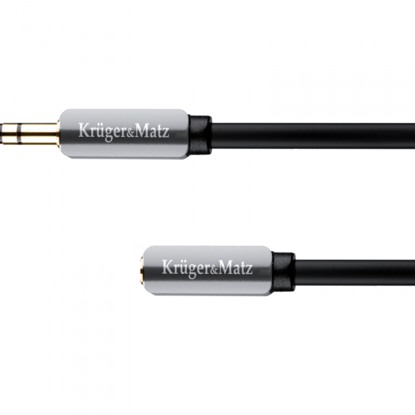 Kabel wtyk   - gniazdo proste  jack 3.5  stereo 1.0m Kruger&Matz
