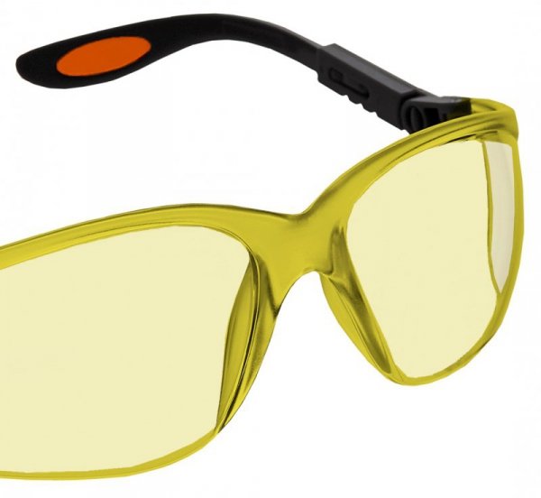 Okulary ochronne poliwęglanowe, żółte soczewki