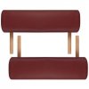 Czerwony składany stół do masażu 2 strefy z drewnianą ramą
