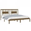 Rama łóżka, miodowy brąz, lite drewno, 180x200 cm, Super King