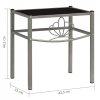 Szafki nocne, 2 szt., szaro-czarne, metal i szkło