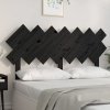 Wezgłowie łóżka, czarne, 141x3x80,5 cm, lite drewno sosnowe