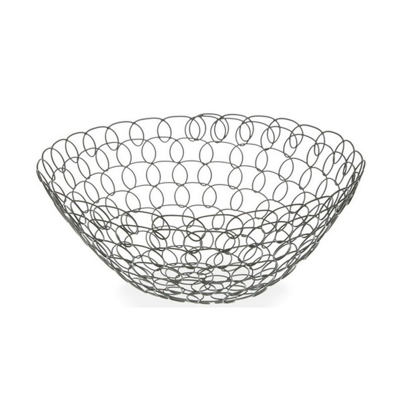 Miska na Owoce Szary Metal (28 x 12 x 28 cm)