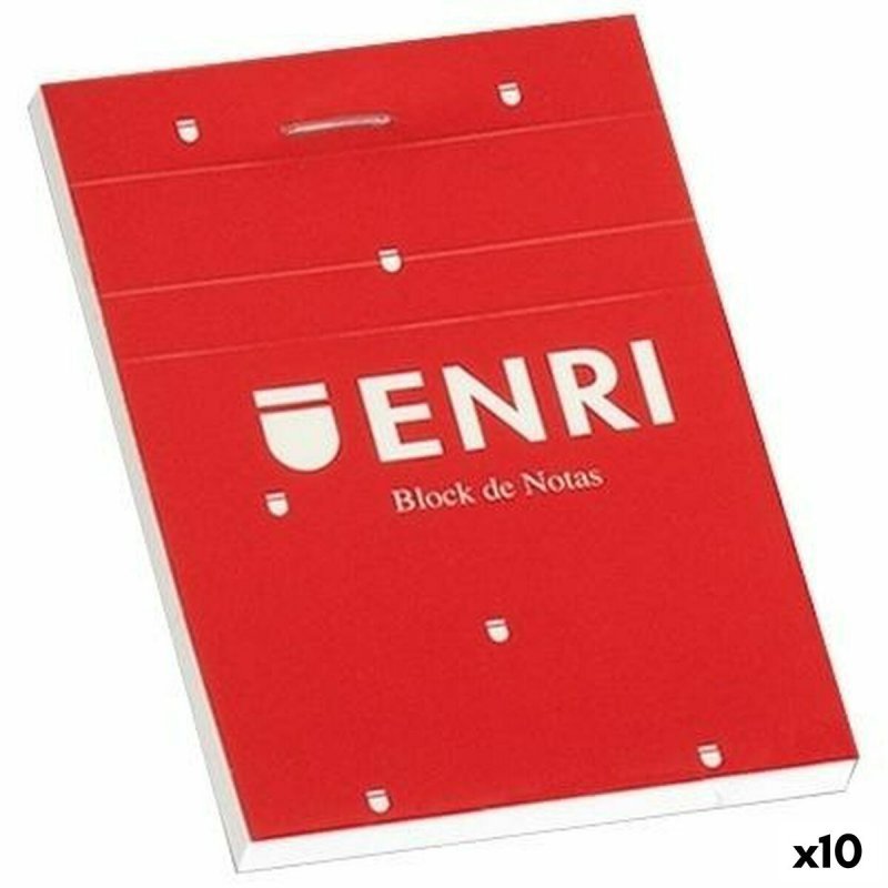 Notes z Nadrukiem ENRI Czerwony 80 Kartki A6 (10 Sztuk)