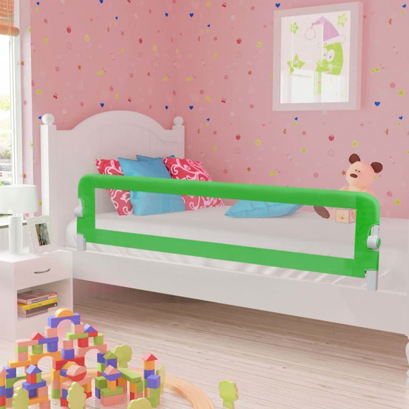 Barierka do łóżeczka dziecięcego, zielona, 180x42 cm, poliester