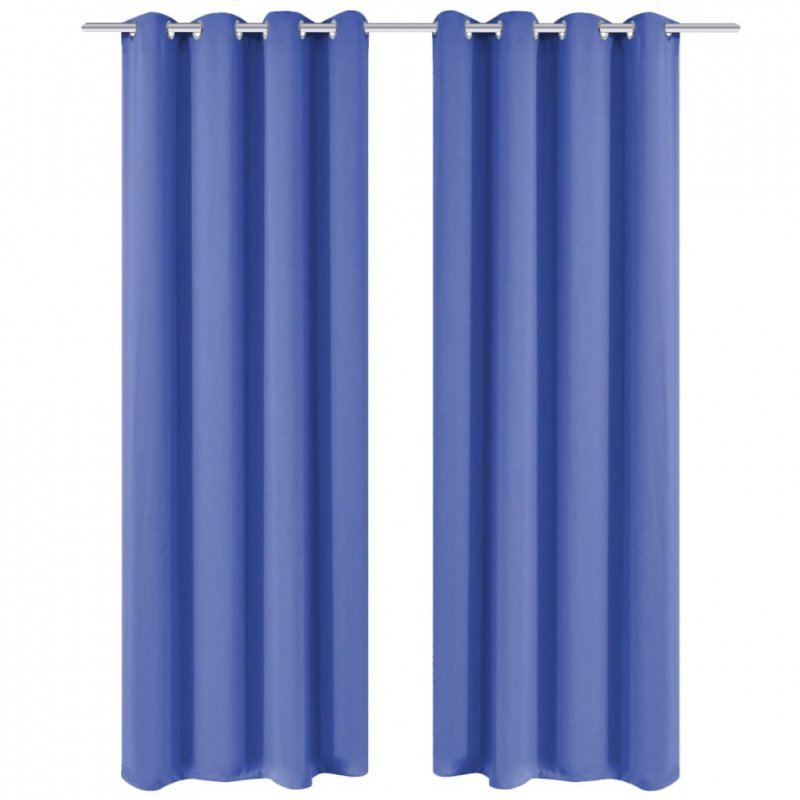 Zasłony zaciemniające z kółkami, 2 szt., 135x245 cm, niebieskie