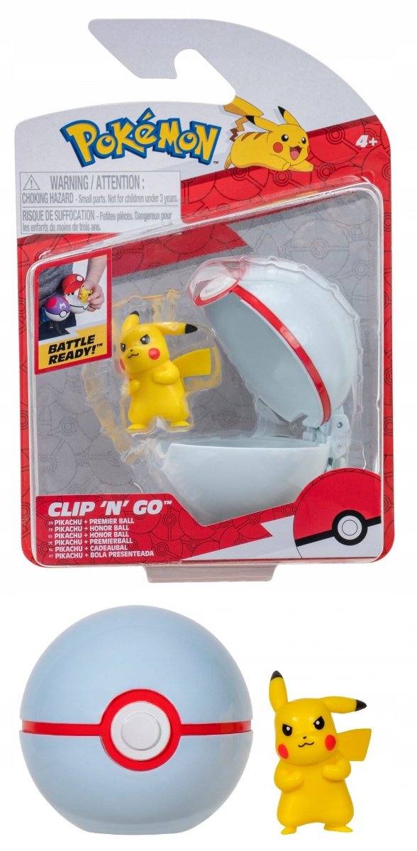 Pokemon Pikachu Clip N Go Pokeball Figurka