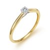 Pierścionek R.15 diamenty 1/0.05ct złoto 585 