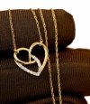 Naszyjnik serce finezja diament 13/0.07ct złoto 585