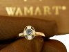 Pierścionek R.17 diamenty 18/0.08ct szafir złoto 585 