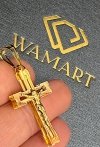 Krzyż 3D future wycinany z wizerunkiem złoto 585 