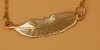 Naszyjnik duże grawerowane piórko 43cm złoto 585 