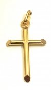 Krzyż prosty 3D złoto 585 