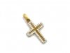Krzyż KRZYŻYK 3D KAMIENIE złoto 585, 14cT
