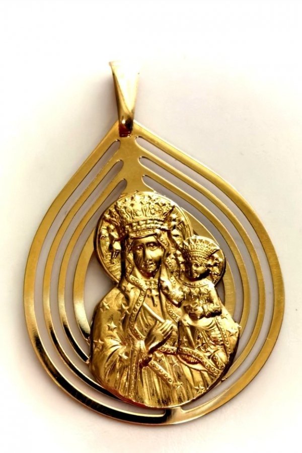 Matka Boska Częstochowska złoto 585 14cT