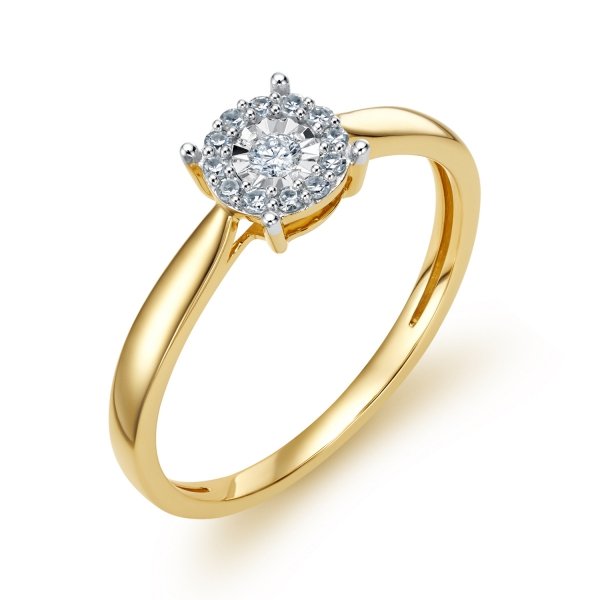 Pierścionek R.10/11 diamenty 22/0.12ct złoto 585 