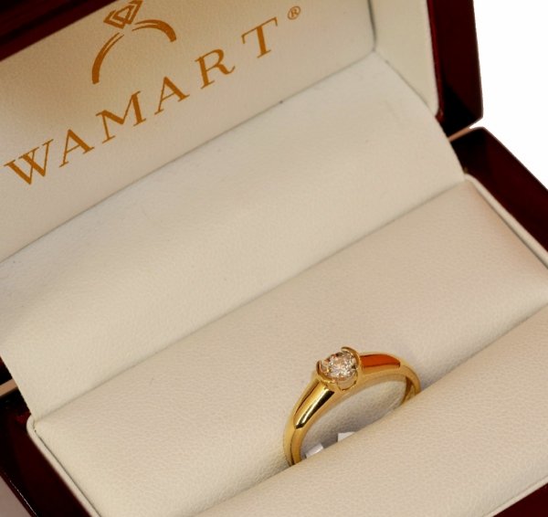 Pierścionek R.14 diamenty 1/0.1ct złoto 585 