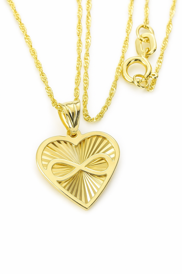 Naszyjnik serce infinity  złoto 585