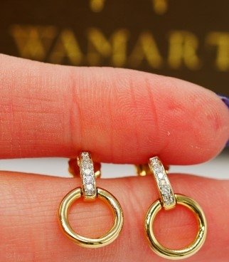 Kolczyki obrączki diament 12/0,08cT złoto 585