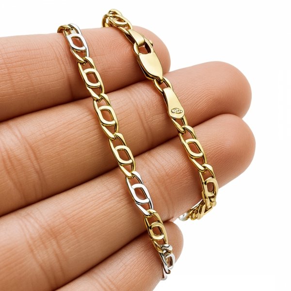  Bransoletka 19.5cm bawole oko kolor  złoto 585