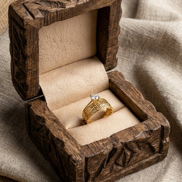 Szeroki pierścionek z kamieniem w szlifie brylantowym R.20 złoto 585