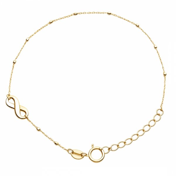 Bransoletka kule z motywem nieskończoności  złoto 375