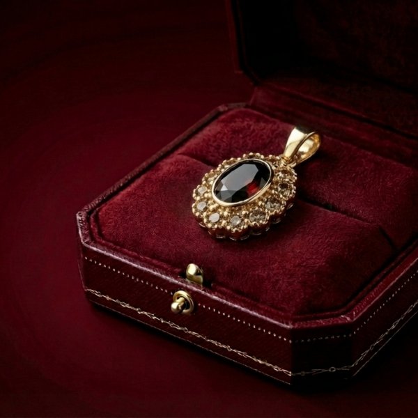 Zawieszka markiza szampański kamień złoto 585