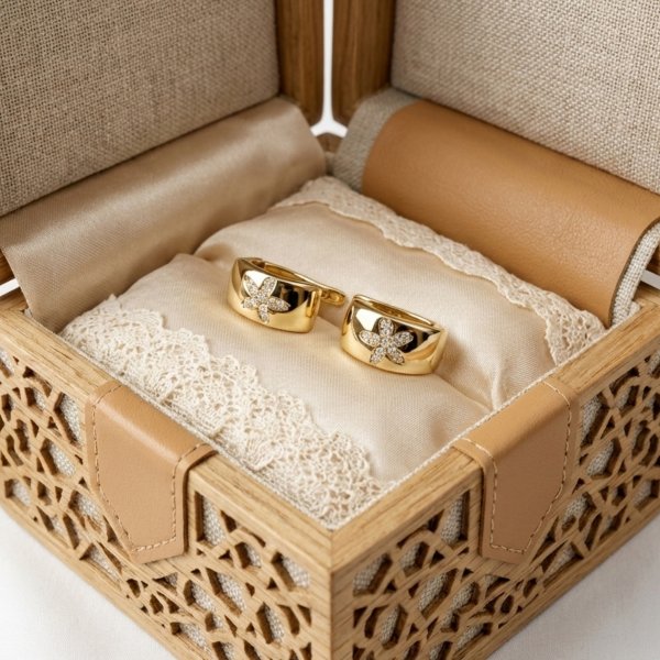 Kolczyki geometryczne z kamieniami w kształcie kwiatu złoto 585 