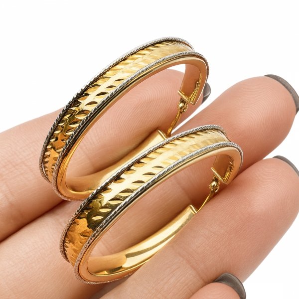 Kolczyki obręcze z grawerem złoto 585