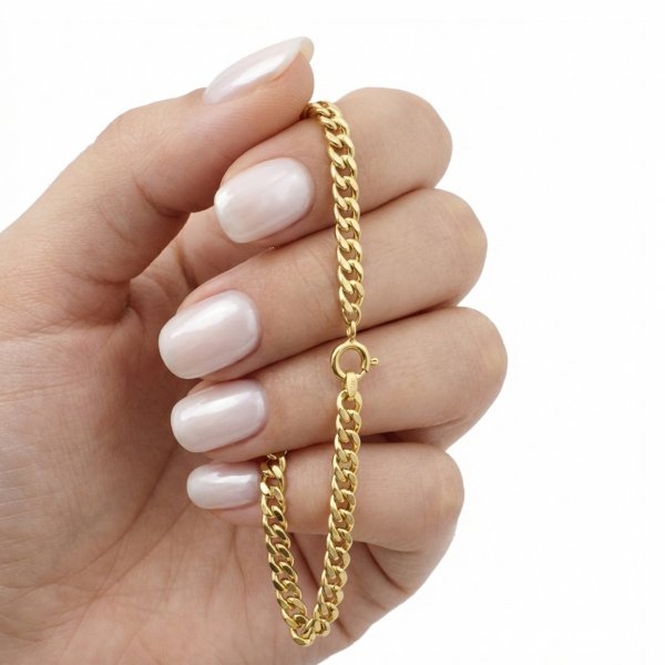 Bransoletka pancerka 21 cm złoto 585