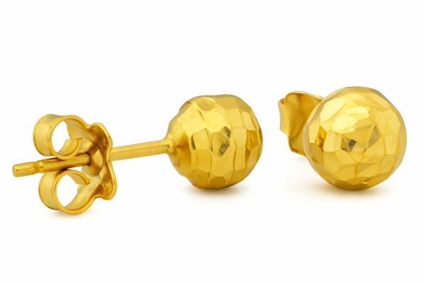 Kolczyki sztyft kule diamentowane złoto 585