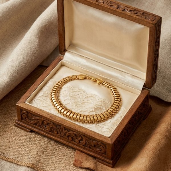 Bransoletka segmentowa blaszki 18cm złoto 585