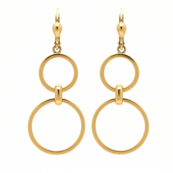 Kolczyki dwa ruchome koła 5cm złoto 585 