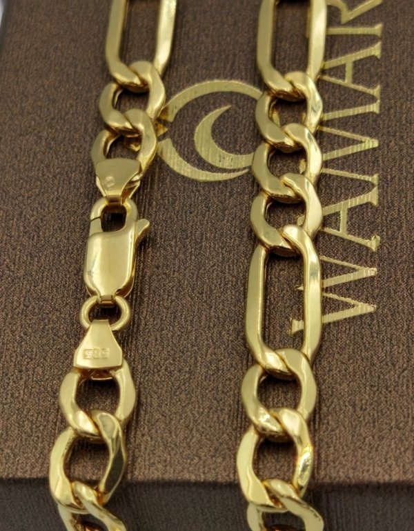  Łańcuszek 6.5mm Figaro GRUBY złoto 585