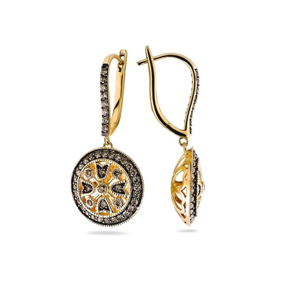  Kolczyki ROZETY diamenty 90/1,06cT złoto 585