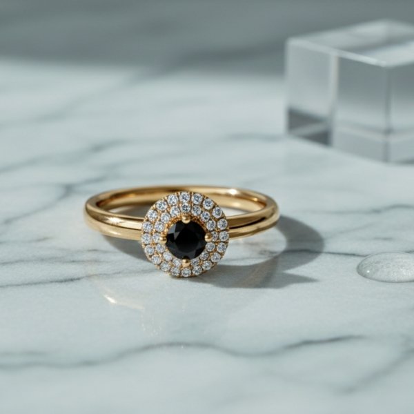 Pierścionek w formie korony z kamieniami R.18 złoto 585