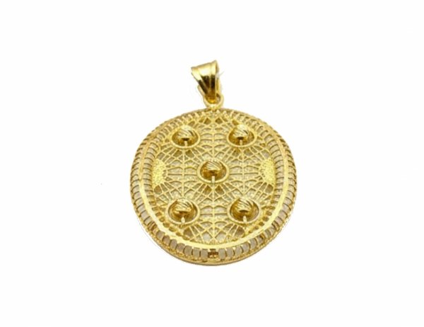 Zawieszka ażurowa boho złoto 585 