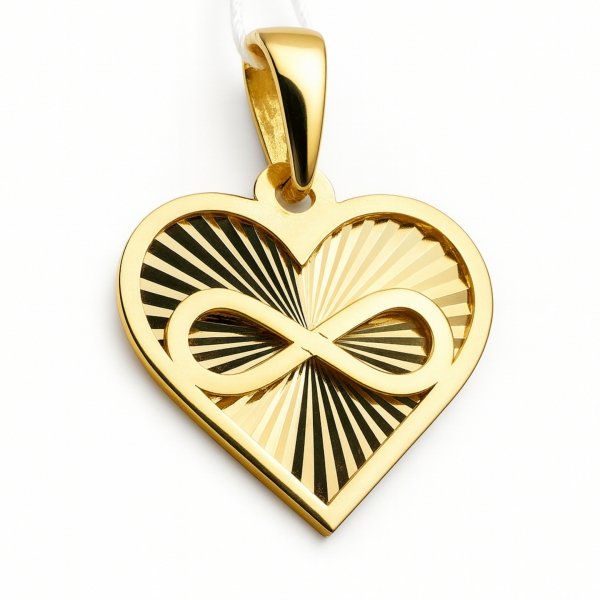 Wisior serce ze znakiem nieskończoności złoto 585