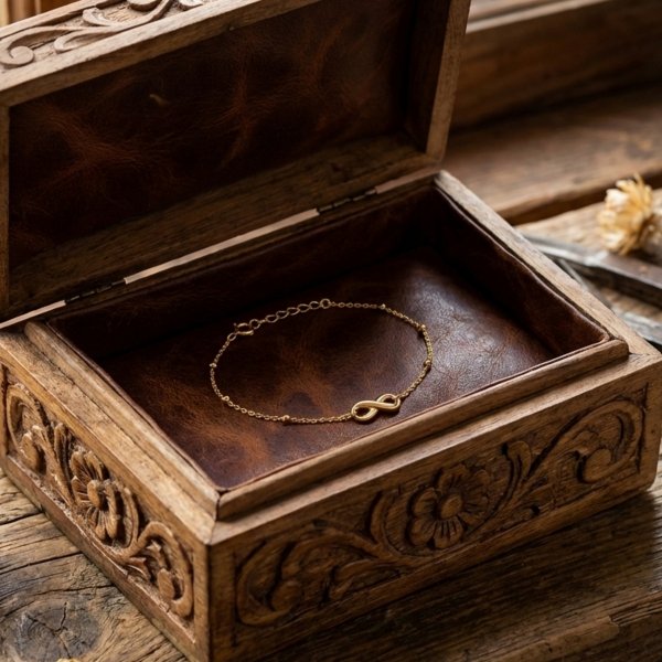 Bransoletka kule z motywem nieskończoności  złoto 375