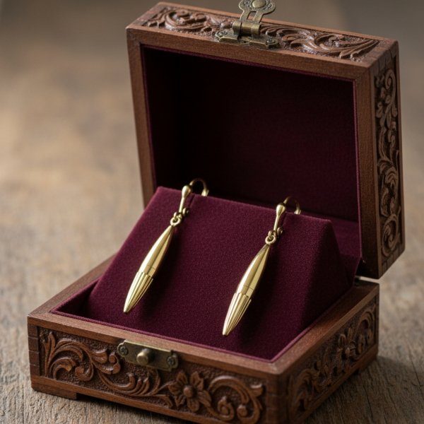 Kolczyki groty 3D złoto 585 