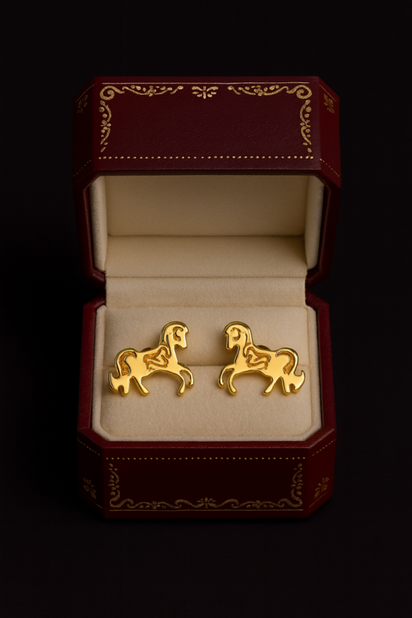 Kolczyki sztyft w kształcie kucyków złoto 585